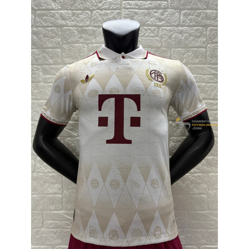 Camiseta Fútbol Bayern Munich 125 Aniversario Blanca Versión Jugador 2025-2026