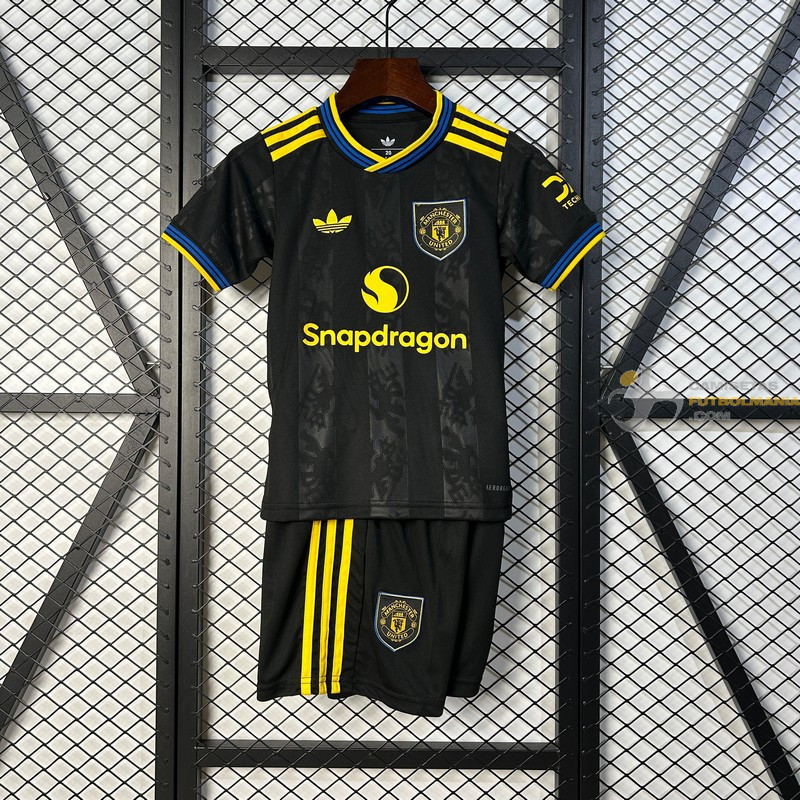 Camiseta y Pantalón Fútbol Niños Manchester United Tercera Equipación 2025-2026
