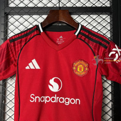 Camiseta y Pantalón Fútbol Niños Manchester United Primera Equipación 2025-2026
