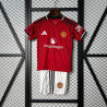Camiseta y Pantalón Fútbol Niños Manchester United Primera Equipación 2025-2026