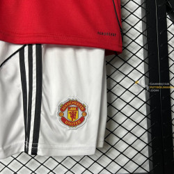 Camiseta y Pantalón Fútbol Niños Manchester United Primera Equipación 2025-2026