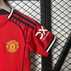 Camiseta y Pantalón Fútbol Niños Manchester United Primera Equipación 2025-2026