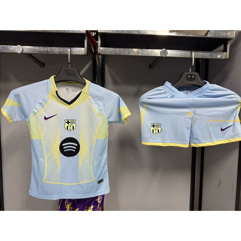 Camiseta y Pantalón Fútbol Niños Barcelona Edición Especial Azul 2025-2026