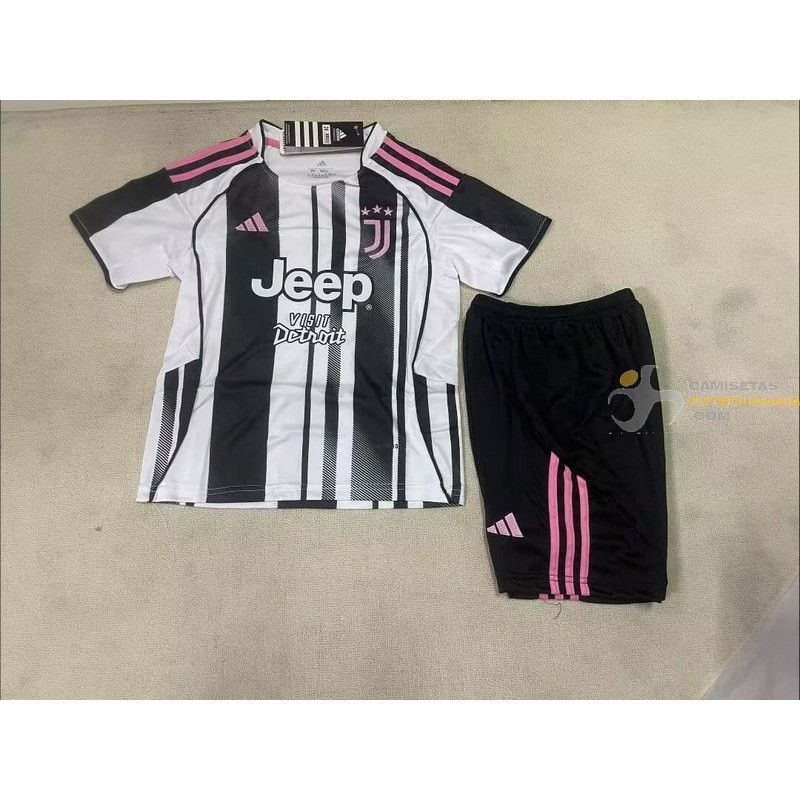 Camiseta y Pantalón Fútbol Niños Juventus Primera Equipación 2025-2026