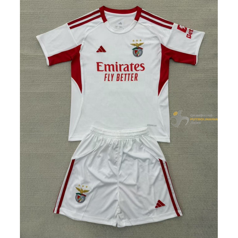 Camiseta y Pantalón Fútbol Niños Benfica Tercera Equipación 2025-2026