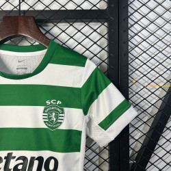 Camiseta y Pantalón Fútbol Niños Sporting de Lisboa Primera Equipación 2025-2026