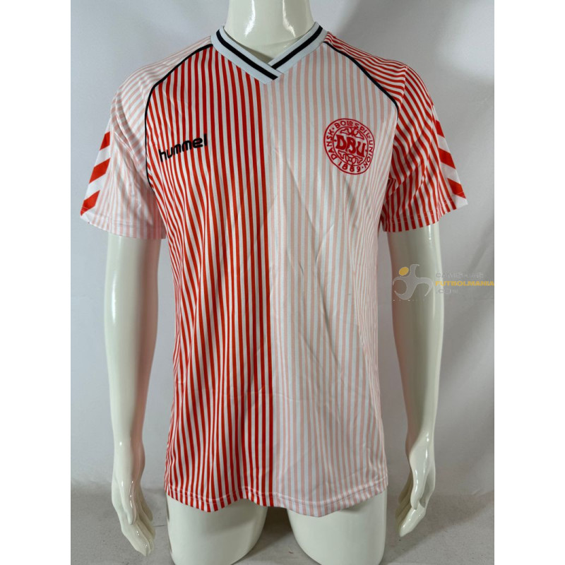 Camiseta Fútbol Dinamarca Segunda Equipación Retro Clásica 1986