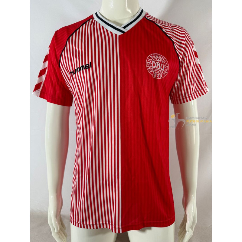 Camiseta Fútbol Dinamarca Primera Equipación Retro Clásica 1986
