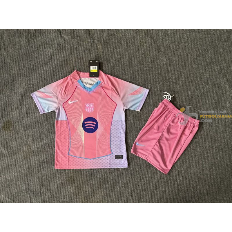 Camiseta y Pantalón Fútbol Niños Barcelona Edición Especial Rosa 2025-2026