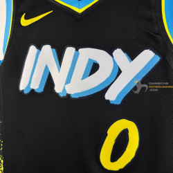 Camiseta NBA Tyrese Haliburton 0 Indiana Pacers Negra 2025