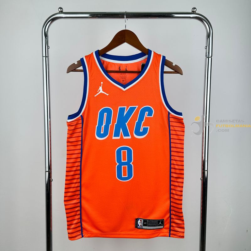 Camiseta NBA Jalen Williams 8 Oklahoma City Thunder Naranja 2025