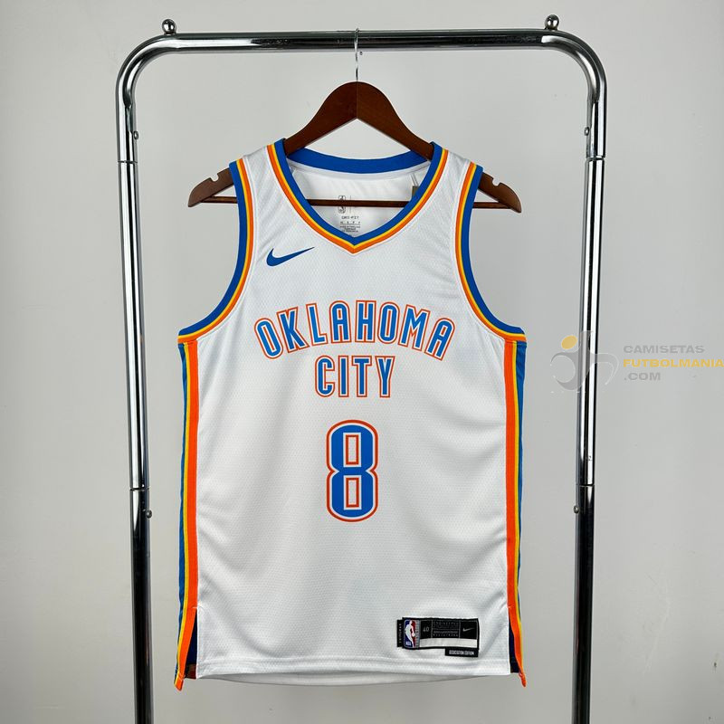 Camiseta NBA Jalen Williams 8 Oklahoma City Thunder Blanca 2025
