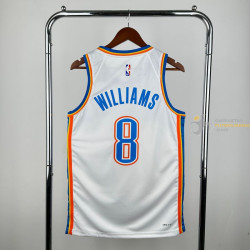 Camiseta NBA Jalen Williams 8 Oklahoma City Thunder Blanca 2025