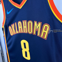 Camiseta NBA Jalen Williams 8 Oklahoma City Thunder Azul Oscuro 2025