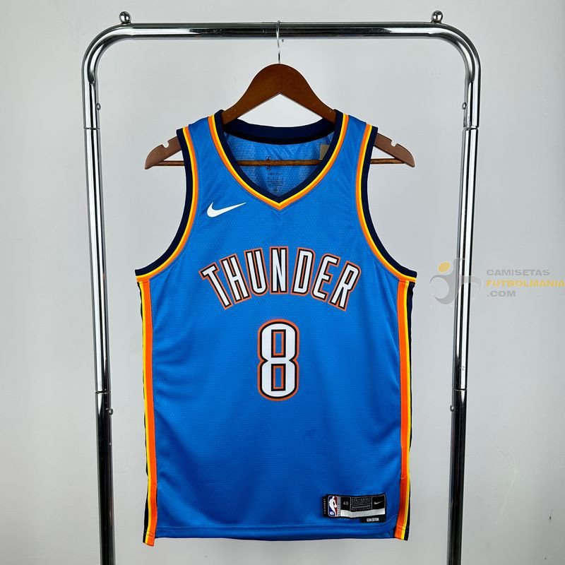 Camiseta NBA Jalen Williams 8 Oklahoma City Thunder Azul 2025