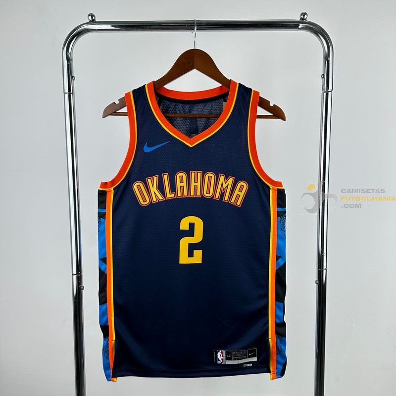 Camiseta NBA Shai Gilgeous-Alexander 2 Oklahoma City Thunder Blue 2025