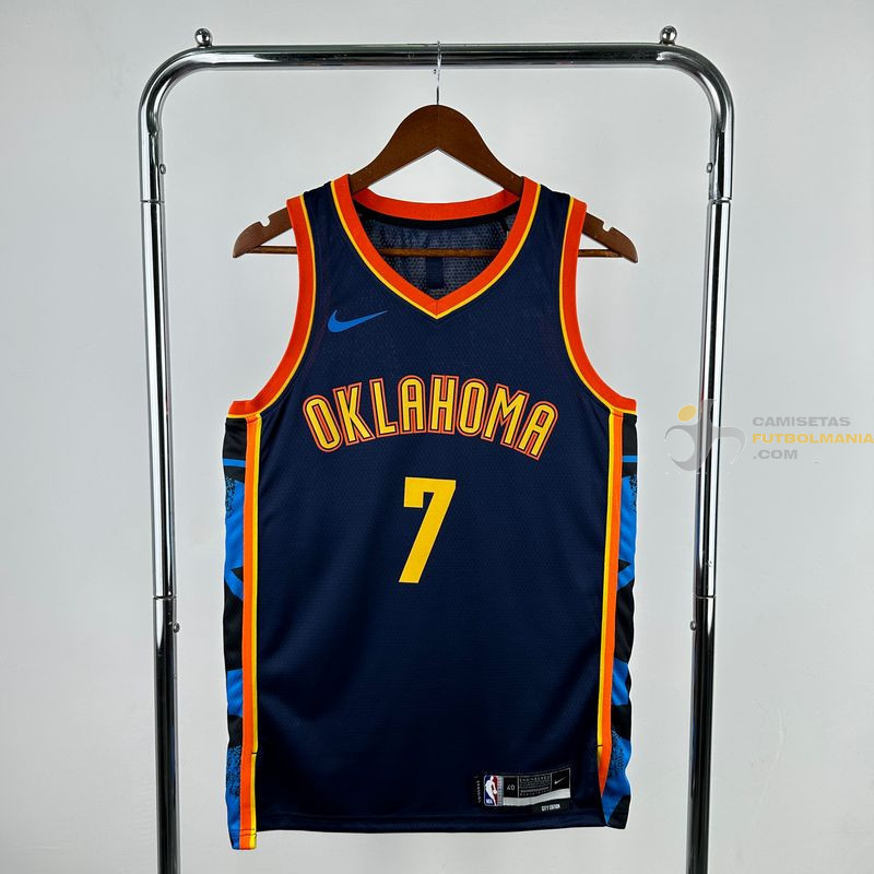 Camiseta NBA Chet Holmgren 7 Oklahoma City Thunder Azul 2025