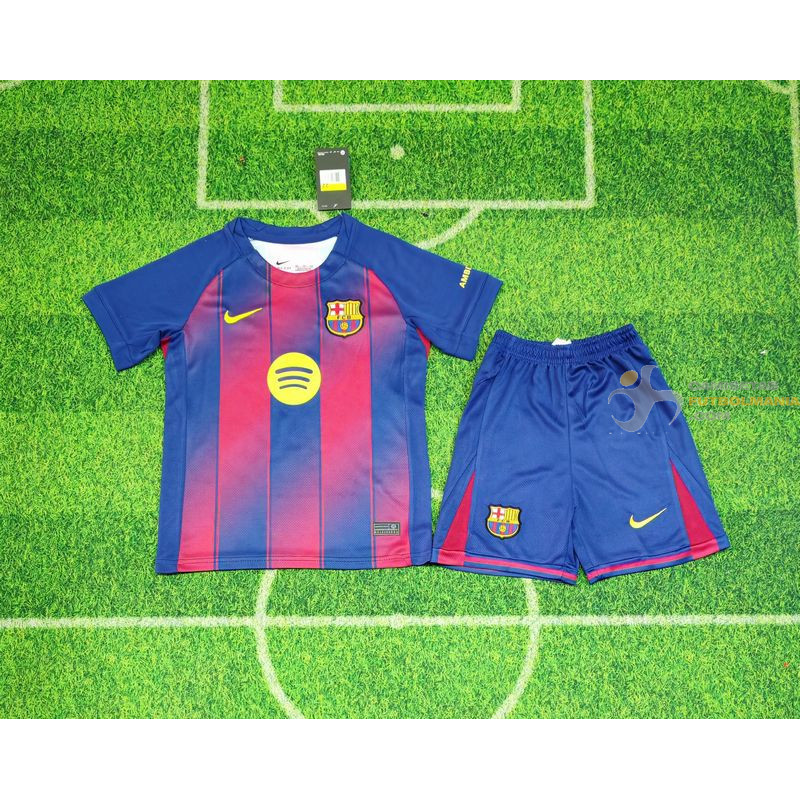 Camiseta y Pantalón Fútbol Niños Barcelona Primera Equipación 2025-2026