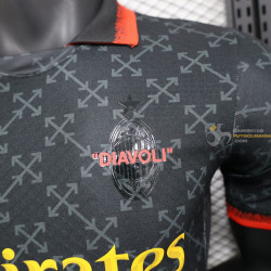 Camiseta Fútbol AC Milan Edición Diavoli Negra Versión Jugador 2024-2025