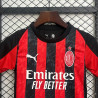 Camiseta y Pantalón Fútbol Niños AC Milan Primera Equipación 2025-2026