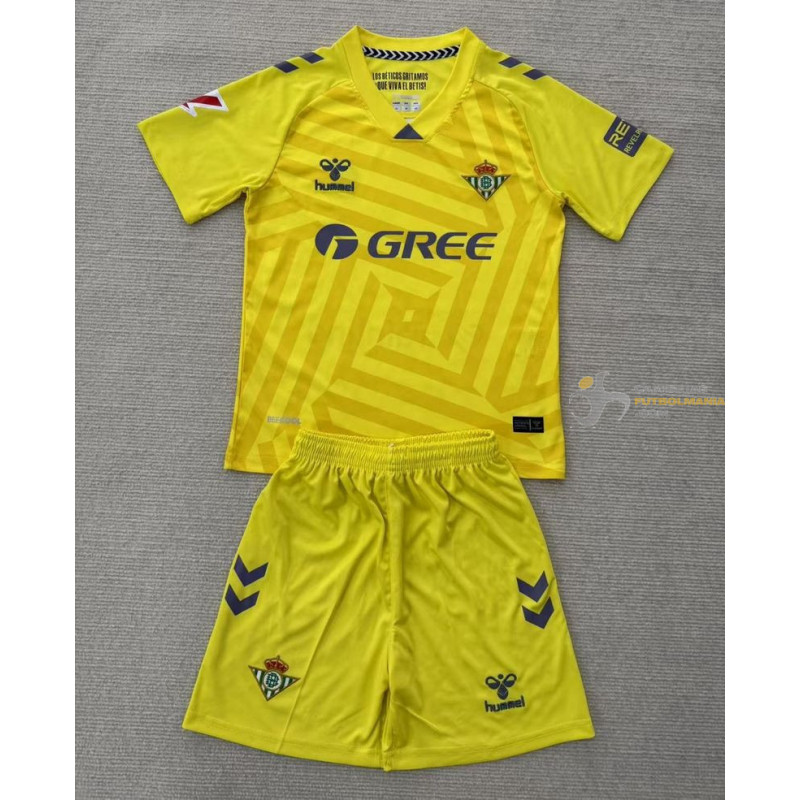 Camiseta y Pantalón Fútbol Niños Betis Portero Primera Equipación 2025-2026