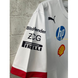 Camiseta F1 Scuderia Ferrari Cuello Bicolor Blanca 2025