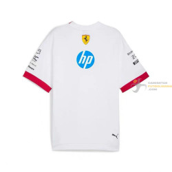 Camiseta F1 Scuderia Ferrari Cuello Bicolor Blanca 2025