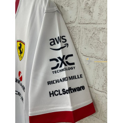 Camiseta F1 Scuderia Ferrari Cuello Bicolor Blanca 2025
