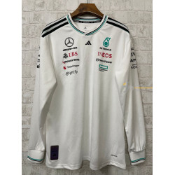 Camiseta F1 Mercedes Racing Team Blanca Manga Larga 2025