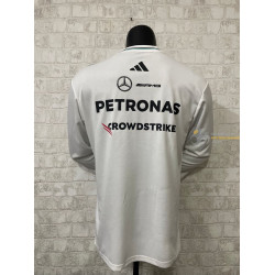 Camiseta F1 Mercedes Racing Team Blanca Manga Larga 2025