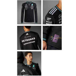 Camiseta F1 Mercedes Racing Team Negra Manga Larga 2025