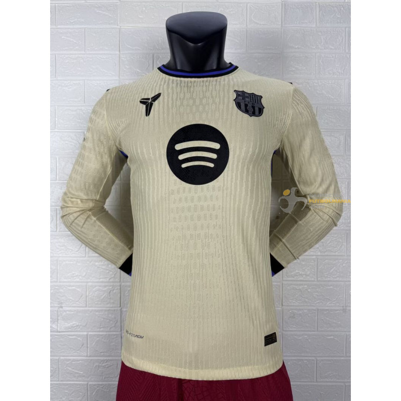 Camiseta Fútbol Barcelona Segunda Equipación Versión Jugador Manga Larga 2025-2026