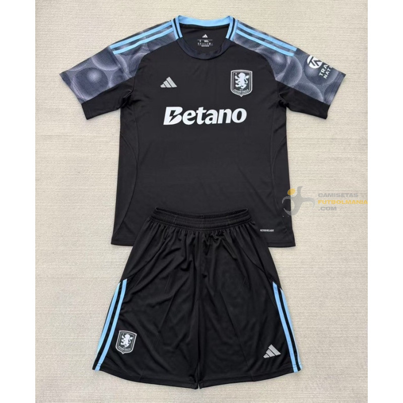 Camiseta y Pantalón Fútbol Niños Aston Villa Segunda Equipación 2025-2026