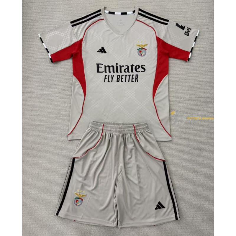 Camiseta y Pantalón Fútbol Niños Benfica Segunda Equipación 2025-2026