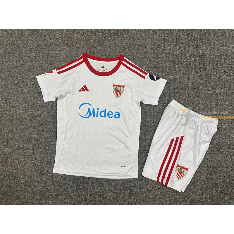 Camiseta y Pantalón Niños Sevilla Primera Equipación 2025-2026