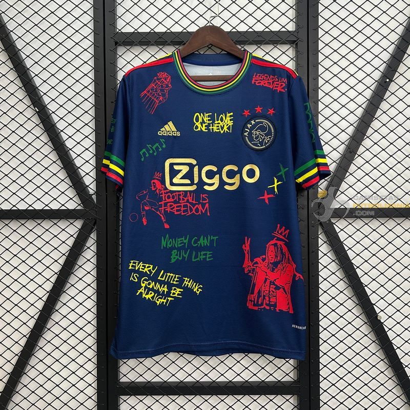 Camiseta Fútbol Ajax Edición Especial Bob Marley Azul Oscuro 2025-2026