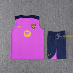 Camiseta Sin Mangas y Pantalón Barcelona Entrenamiento Rosa 2025-2026
