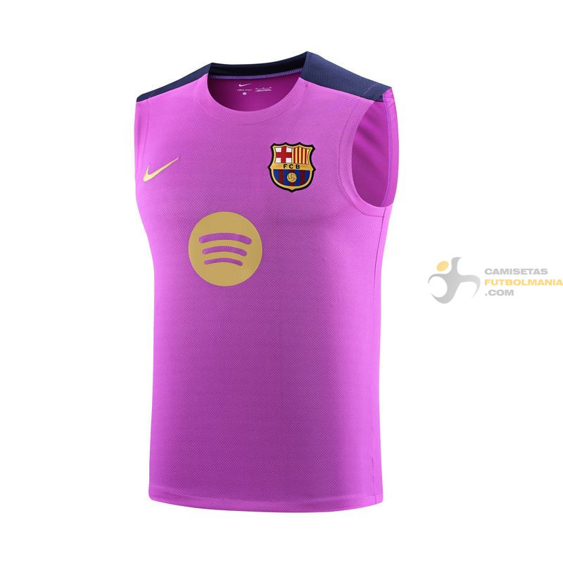 Camiseta Fútbol Sin Mangas Barcelona Entrenamiento Rosa 2025-2026
