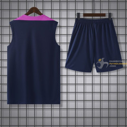 Camiseta Sin Mangas y Pantalón Barcelona Entrenamiento Azul Oscuro 2025-2026