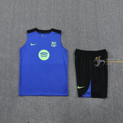 Camiseta Sin Mangas y Pantalón Barcelona Entrenamiento Azul 2025-2026