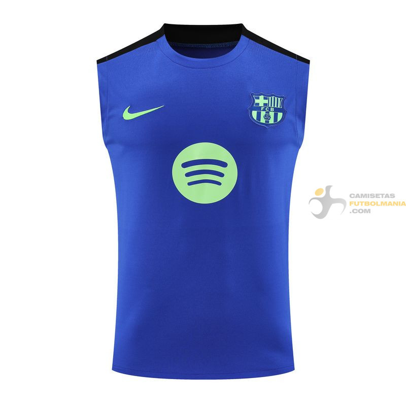 Camiseta Fútbol Sin Mangas Barcelona Entrenamiento Azul 2025-2026