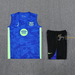 Camiseta Sin Mangas y Pantalón Barcelona Entrenamiento Azul Z 2025-2026