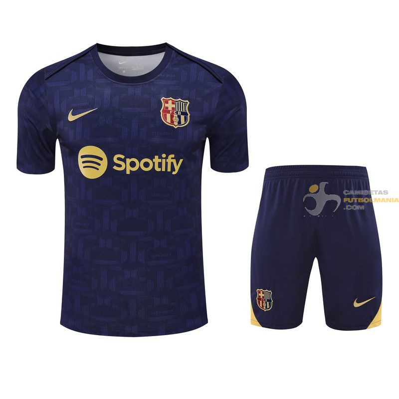 Camiseta y Pantalón Barcelona Entrenamiento Azul Oscuro 2025-2026
