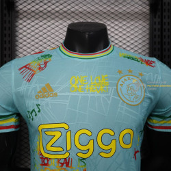 Camiseta Fútbol Ajax Edición Especial Bob Marley Azul Claro Versión Jugador 2025-2026