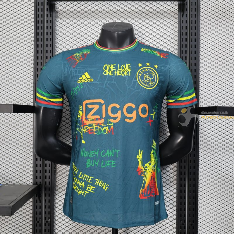 Camiseta Fútbol Ajax Edición Especial Bob Marley Verde Versión Jugador 2025-2026