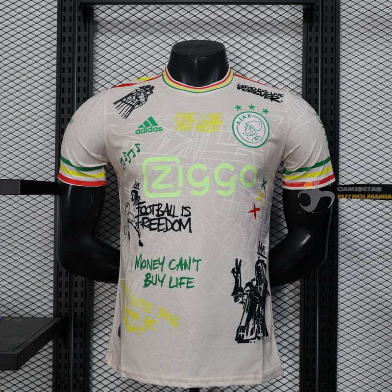 Camiseta Fútbol Ajax Edición Especial Bob Marley Blanca Z Versión Jugador 2025-2026