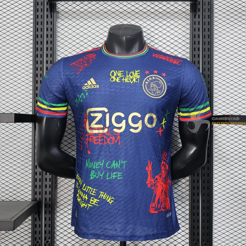 Camiseta Fútbol Ajax Edición Especial Bob Marley Azul Versión Jugador 2025-2026