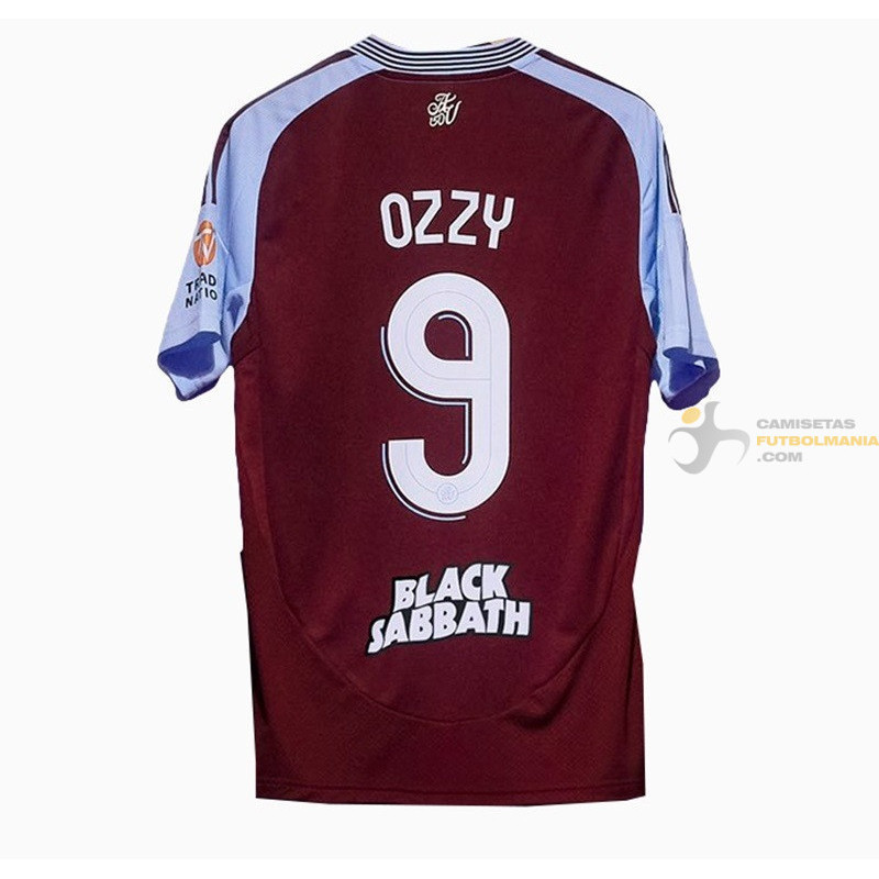 Camiseta Fútbol Aston Villa Primera Equipación Edición Ozzy 9 Black Sabbath 2025-2026