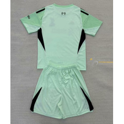Camiseta y Pantalón Fútbol Niños Liverpool Portero Primera Equipación 2025-2026