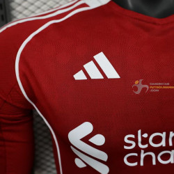 Camiseta Fútbol Liverpool Primera Equipación Versión Jugador Manga Larga 2025-2026